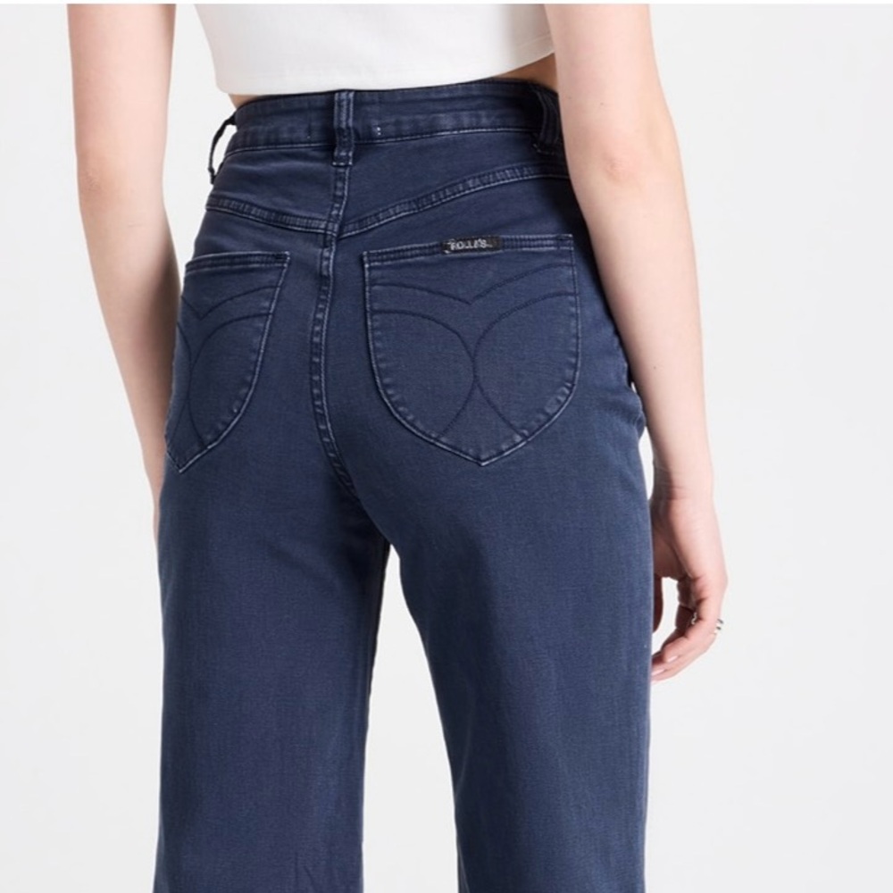 Rolla’s Sailor High Rise Wide Leg Ankle Length Jeans W/Patch Front Pockets, 31 - Picture 6 of 14